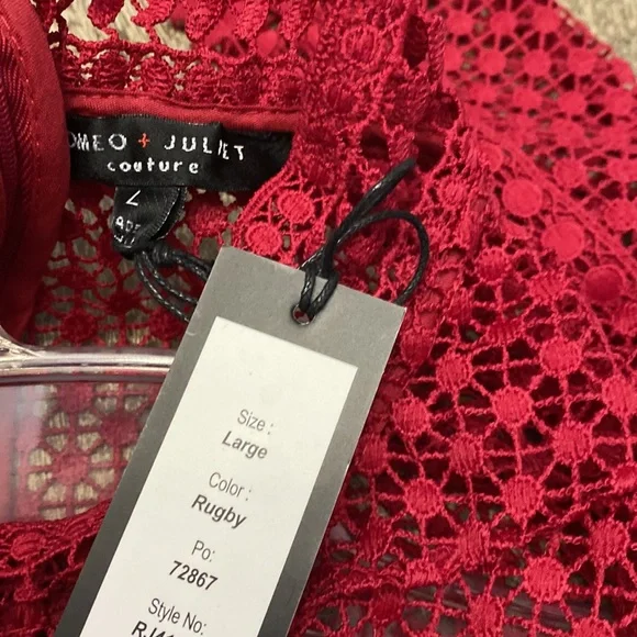 Romeo & Juliet couture lace dress Rugby color Large - Picture 13 of 13